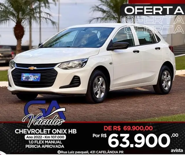 Carro Chevrolet Onix 2022 1.0 (Flex)
