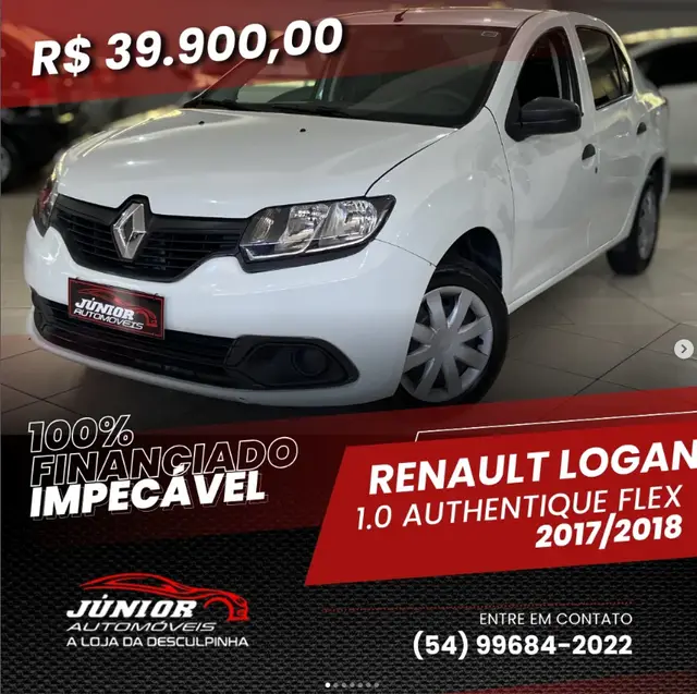 Carro Renault Logan 2018 Authentique 1.0 12V SCe (Flex)