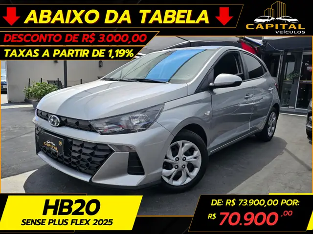 Carro Hyundai HB20 2025 Sense Plus 1.0 (Mec.)