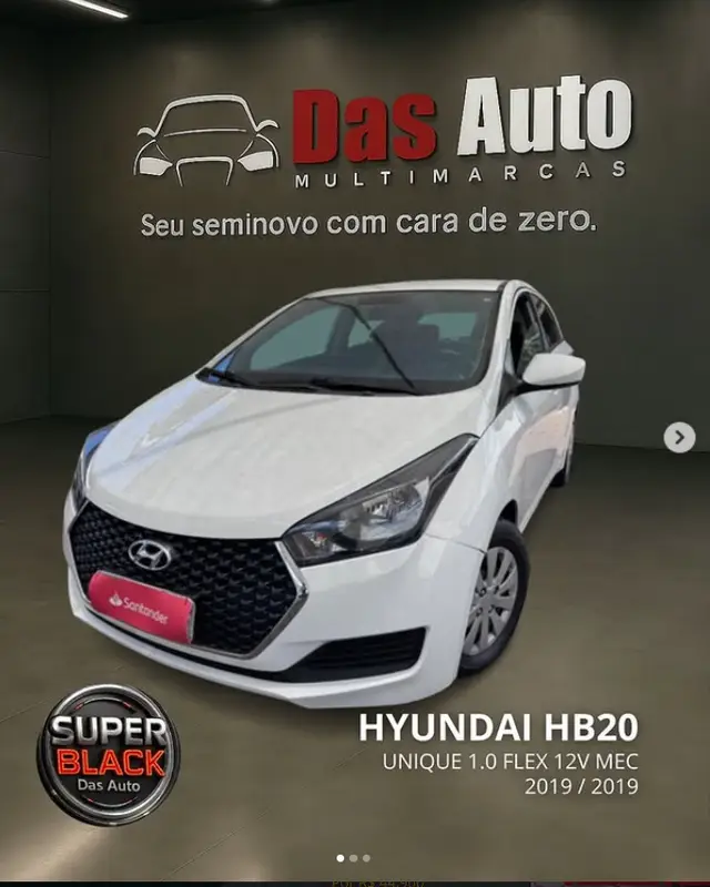 Carro Hyundai HB20 2019 1.0 Unique (Flex)