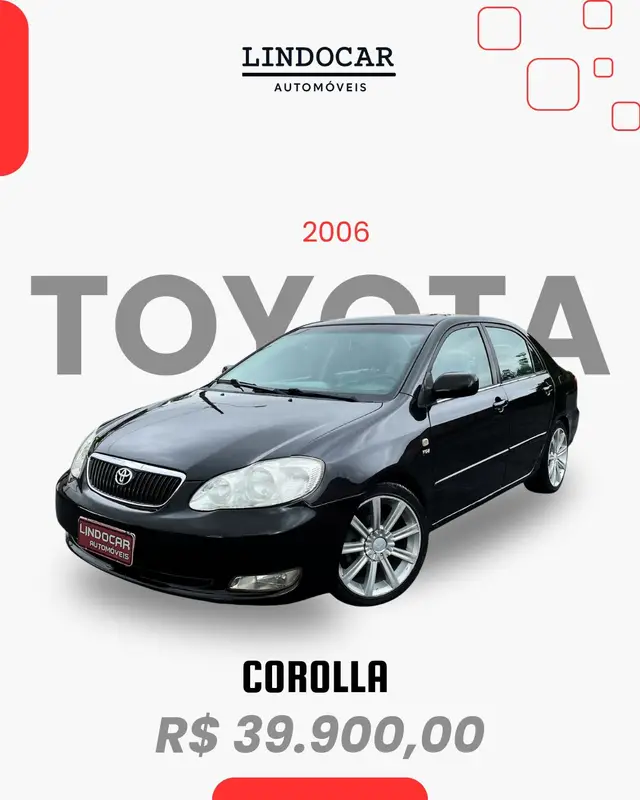 Carro Toyota Corolla 2006 Sedan SEG 1.8 16V (nova série) (aut)