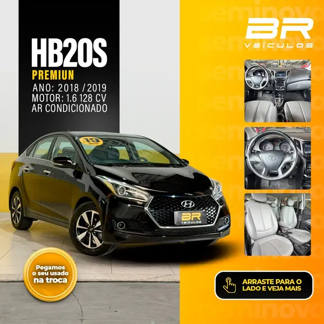 Carro Hyundai HB20S 2019 1.6 Premium (Aut) (Flex)