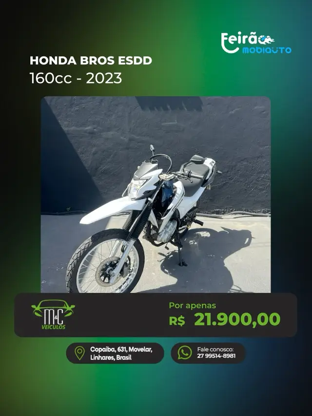 Moto Honda NXR 160 2023 Bros ESDD