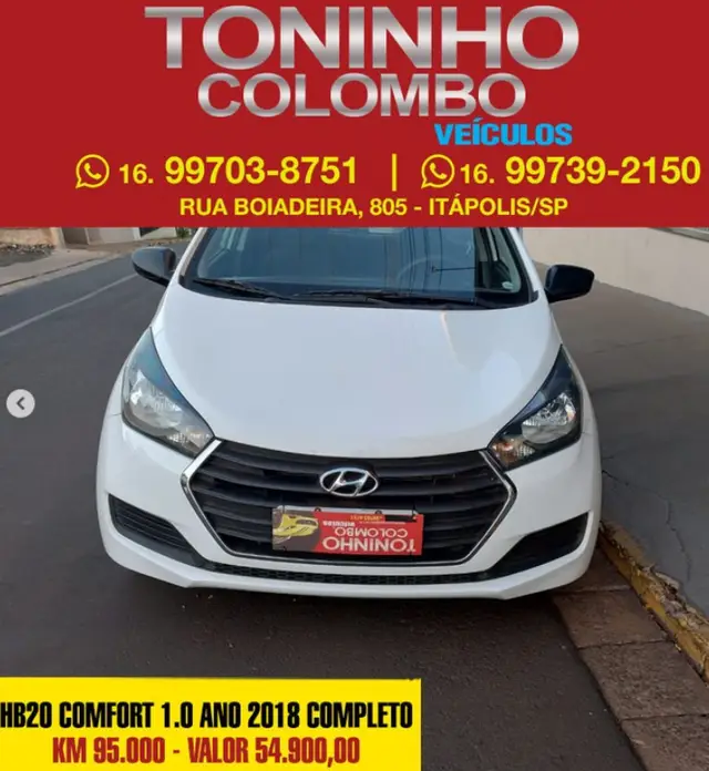 Carro Hyundai HB20 2018 1.6 Comfort (Flex)