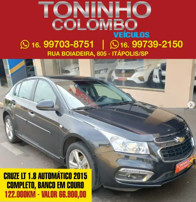 Carro Chevrolet Cruze Sport6 2015 LT 1.8 16V Ecotec (Flex)
