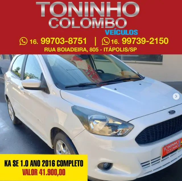 Carro Ford Ka 2016 SE 1.0 (Flex)