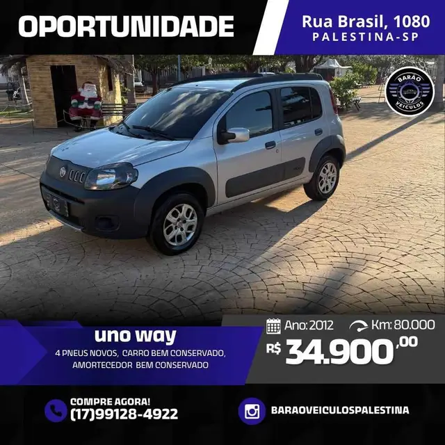 Carro Fiat Uno 2012 Way 1.0 8V (Flex) 4p