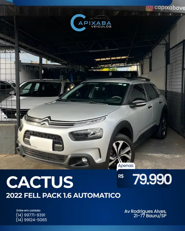 Carro Citroën C4 Cactus 2022 1.6 Feel Pack (Aut) (Flex)