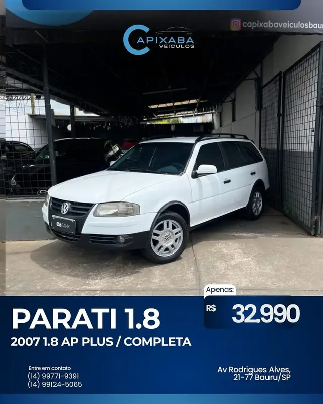 Carro Volkswagen Parati 2007 Plus 1.8 G4 (Flex)