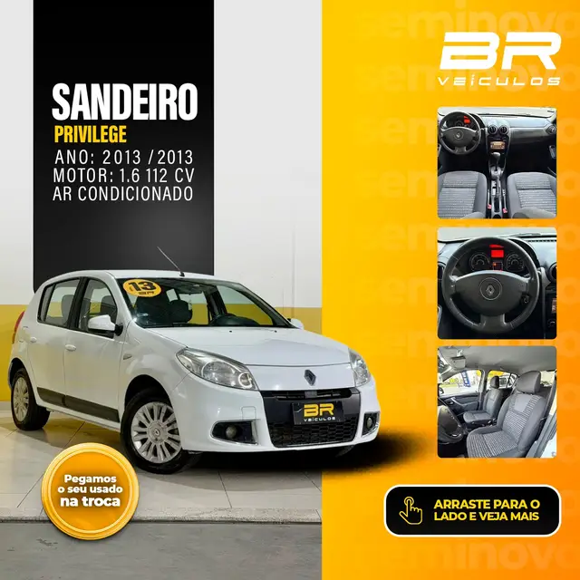 Carro Renault Sandero 2013 Privilege 1.6 16V (Flex)(aut)
