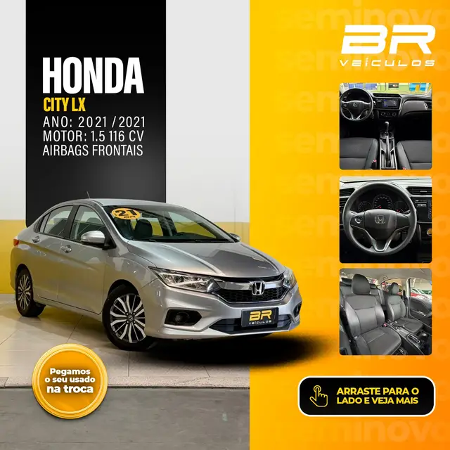 Carro Honda City 2021 LX 1.5 CVT (Flex)