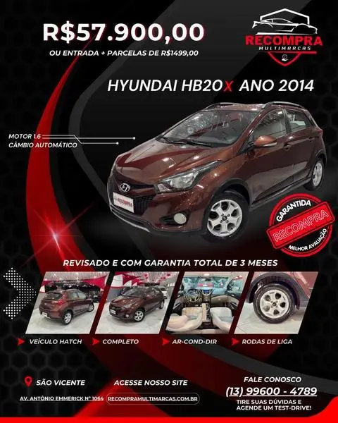 Carro Hyundai HB20X 2014 Premium 1.6 (Aut) (Flex)