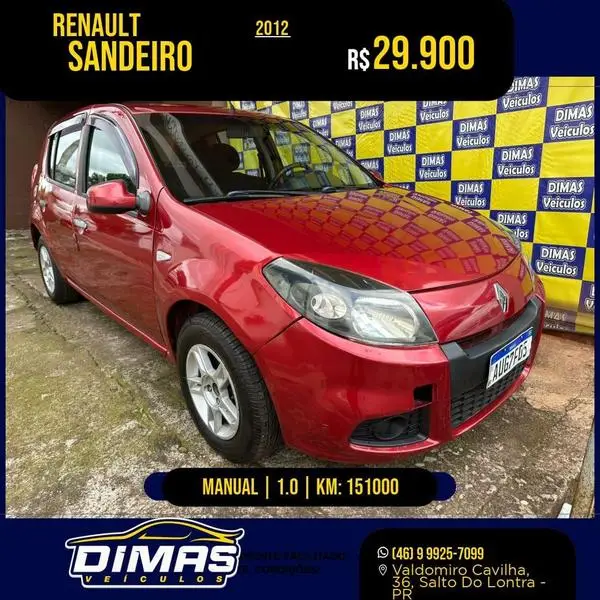 Carro Renault Sandero 2012 Authentique 1.0 16V (flex)