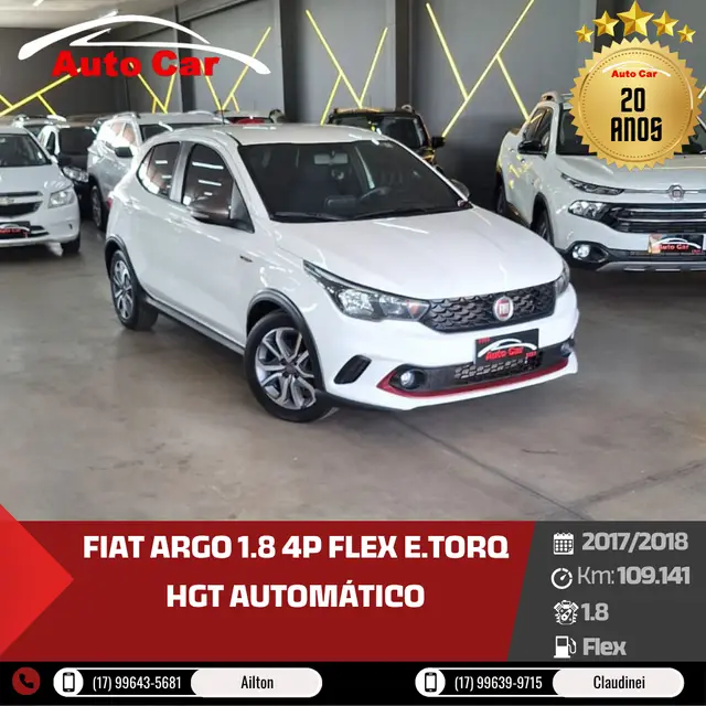Carro Fiat Argo 2018 HGT 1.8 E.Torq AT6 (Flex)