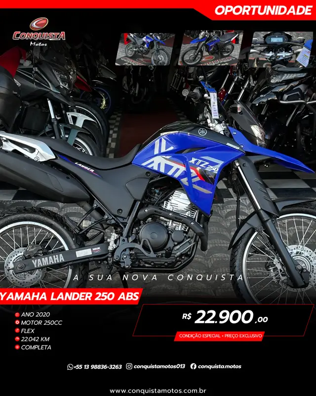 Moto Yamaha XTZ 250 Lander 2020 Blueflex/ABS