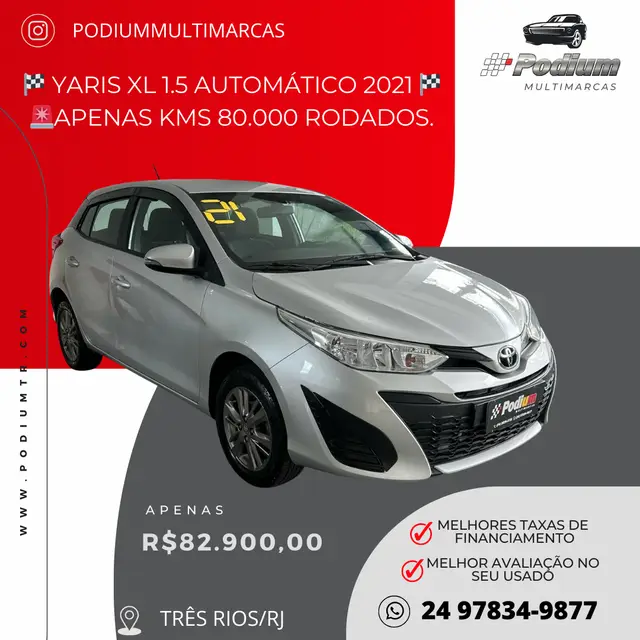 Carro Toyota Yaris 2021 1.5 XL Plus Connect CVT (Flex)