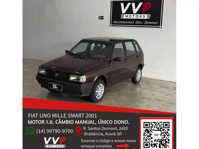 Carro Fiat Uno Mille 2001 Smart 1.0 IE 4p
