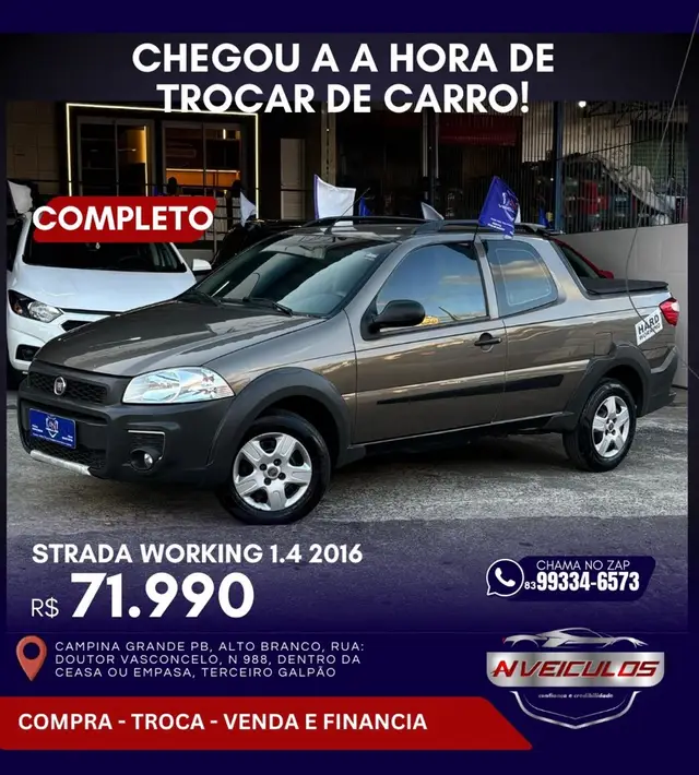 Carro Fiat Strada 2016 Working 1.4 (Flex) (Cabine Dupla)