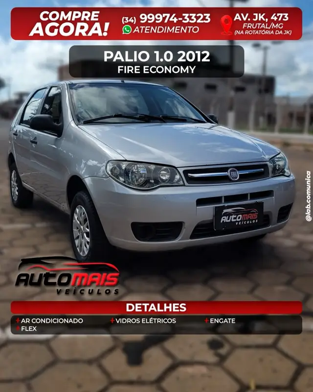 Carro Fiat Palio 2012 Fire 1.0 8V (Flex) 4p