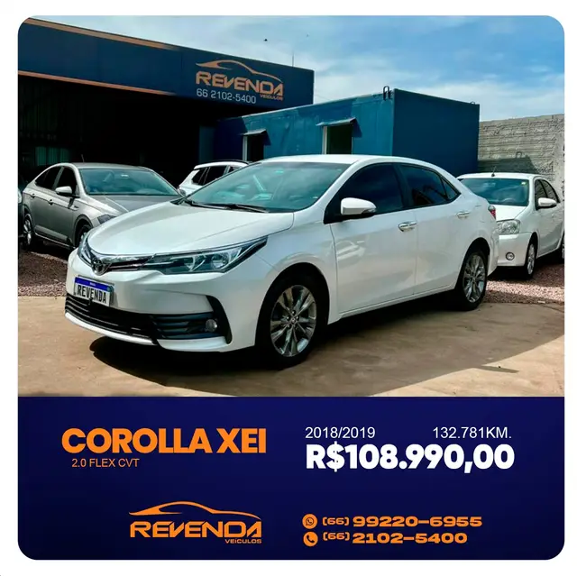 Carro Toyota Corolla 2019 2.0 XEi Multi-Drive S (Flex)