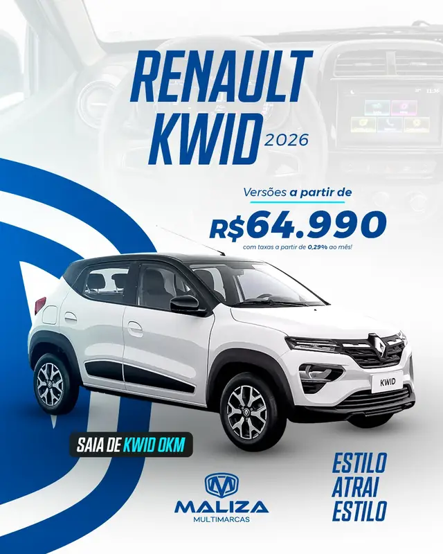 Carro Renault Kwid 2026 Zen 1.0