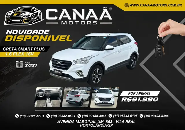 Carro Hyundai Creta 2021 Smart Plus 1.6 (Aut) (Flex)