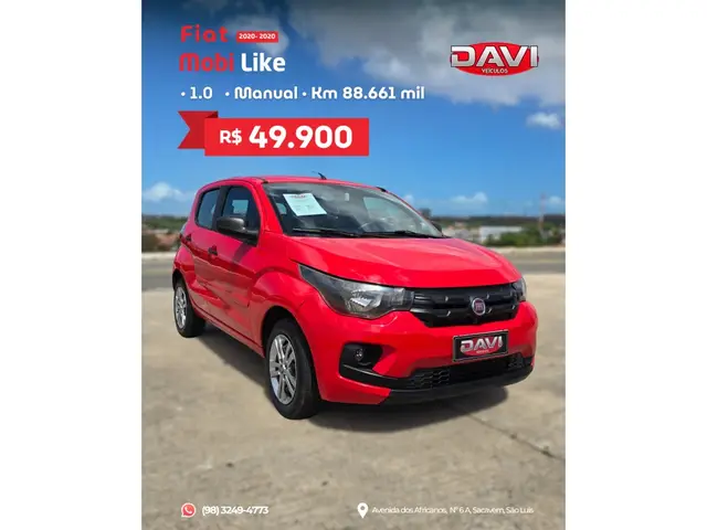 Carro Fiat Mobi 2020 Like 1.0