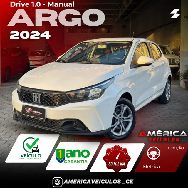Carro Fiat Argo 2024 Drive 1.0