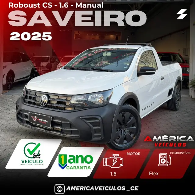 Carro Volkswagen Saveiro 2025 Robust Total Flex 16V