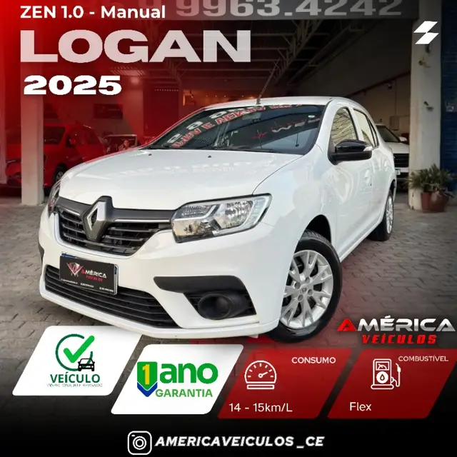 Carro Renault Logan 2025 Zen 1.0