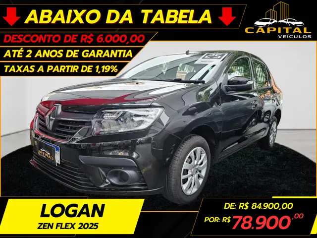 Carro Renault Logan 2025 Zen 1.0