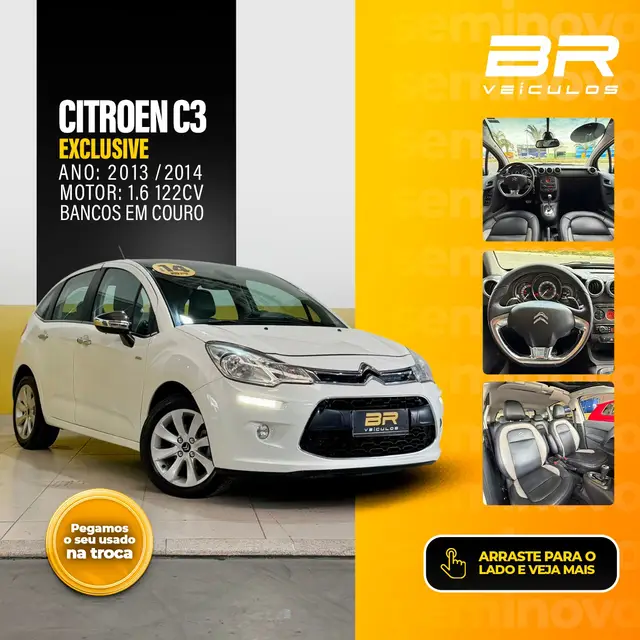 Carro Citroën C3 2014 Exclusive 1.6 VTI 120 (Flex) (Aut)