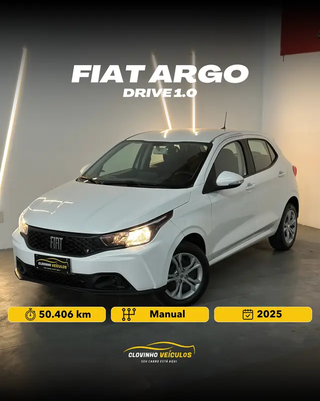 Carro Fiat Argo 2025 Drive 1.0