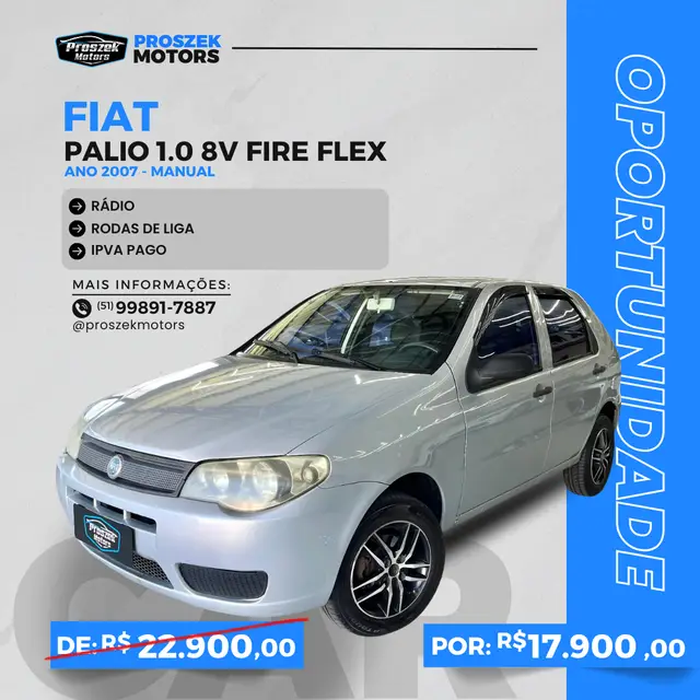 Carro Fiat Palio 2007 Fire 1.0 8V 4p
