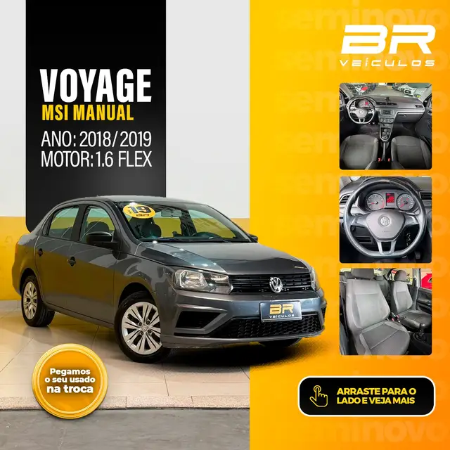 Carro Volkswagen Voyage 2019 1.6 MSI 8V (Flex)