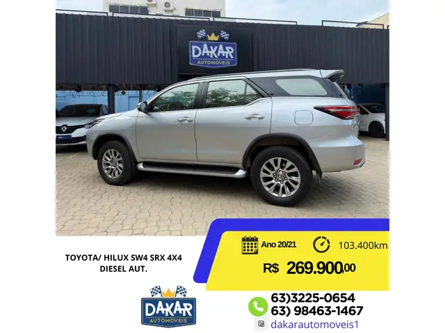 Carro Toyota SW4 2021 SRX 2.8 turbodiesel 7L 4x4 (Aut)