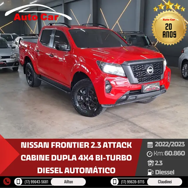 Carro Nissan Frontier 2023 2.3 CD Turbo Attack TDI (Aut) 4x4