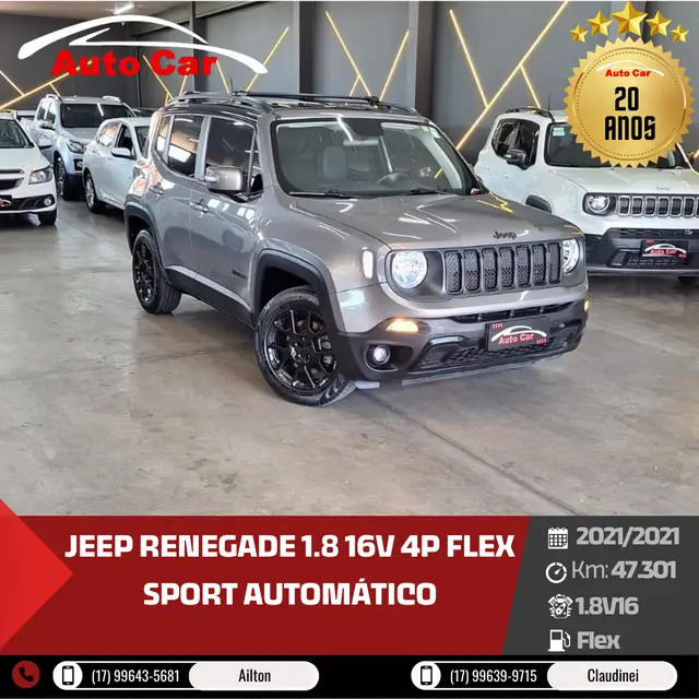 Carro Jeep Renegade 2021 Sport 1.8 4x2 (Aut) (Flex)