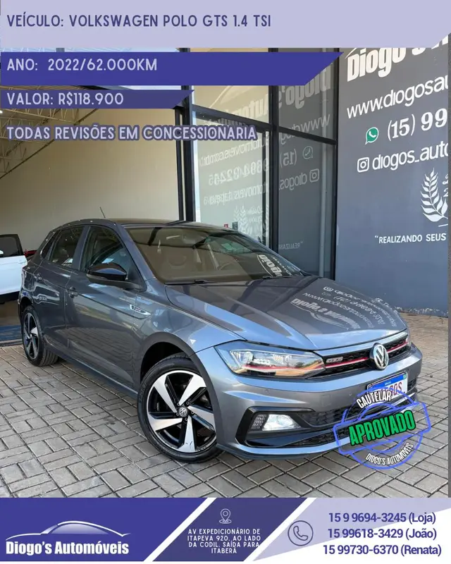 Carro Volkswagen Polo 2022 GTS 1.4 250 TSI (Aut) (Flex)