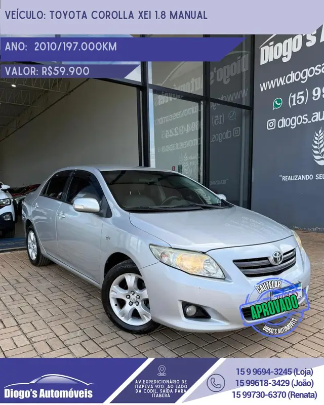 Carro Toyota Corolla 2010 Sedan XEi 1.8 16V (flex)