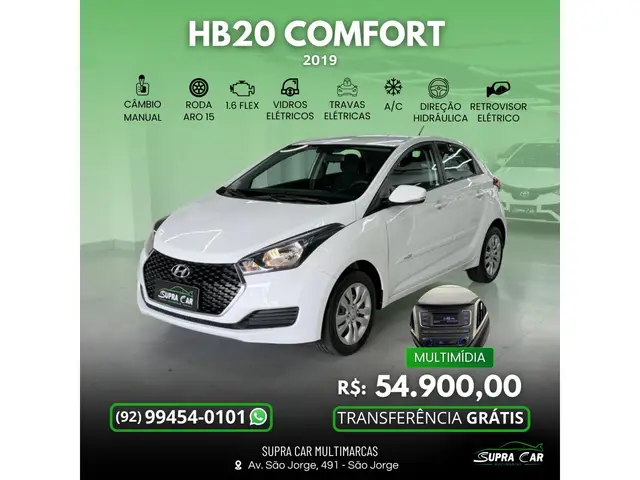 Carro Hyundai HB20 2019 1.6 Comfort Plus (Flex)
