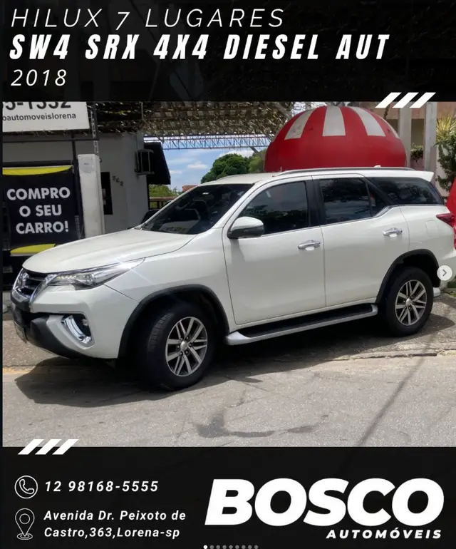 Carro Toyota SW4 2018 2.7 SRV 7L 4x2 (Aut) (Flex)