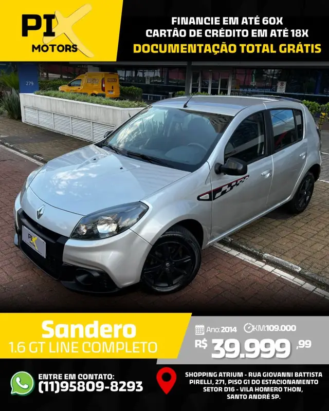 Carro Renault Sandero 2014 GT Line 1.6 8V (Flex)