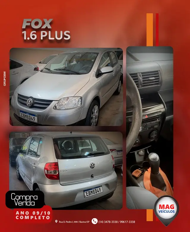 Carro Volkswagen Fox 2010 Plus 1.6 8V (Flex)