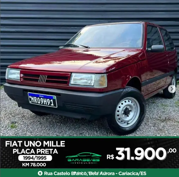 Carro Fiat Uno Mille 1995 Eletronic 1.0