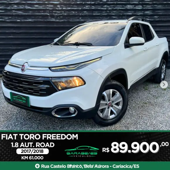 Carro Fiat Toro 2018 Freedom 1.8 AT6 4x2 (Flex)