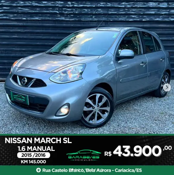 Carro Nissan March 2016 1.6 16V SL (Flex)