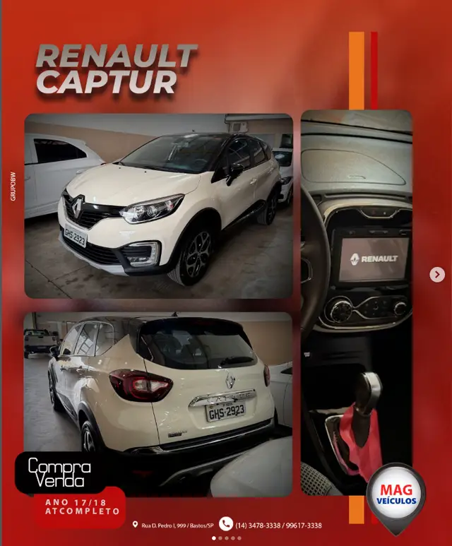 Carro Renault Captur 2018 Zen 1.6 16v SCe CVT (Flex)