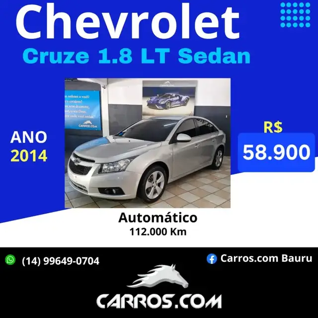 Carro Chevrolet Cruze 2015 LT 1.8 16V Ecotec (Flex)