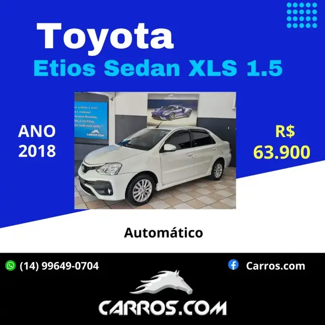 Carro Toyota Etios 2018 X 1.3 (Flex)